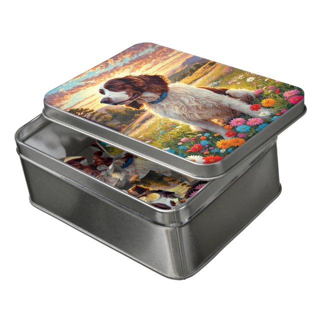 English Springer Spaniel dog Jigsaw Puzzle (Lid Open)