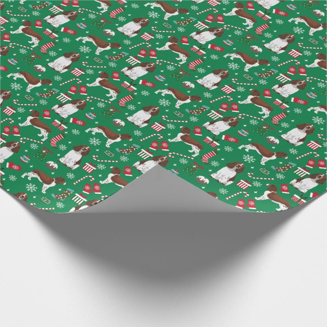 English Springer Spaniel dog liver christmas Wrapping Paper (Corner)