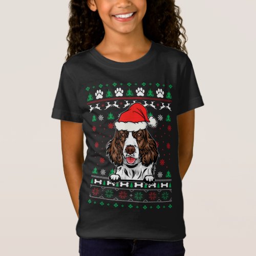 English Springer Spaniel Dog Lovers Ugly Christmas T_Shirt