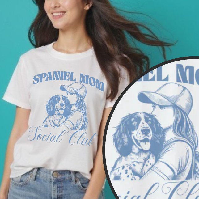 English Springer Spaniel Dog Mom Social Club Women T-Shirt (English Springer Spaniel Dog Mom Social Club Women T-Shirt.)
