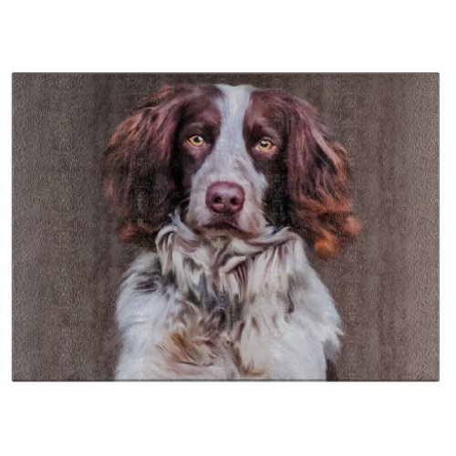 English Springer Spaniel Dog Oil Painting Portrait Cutting Board
