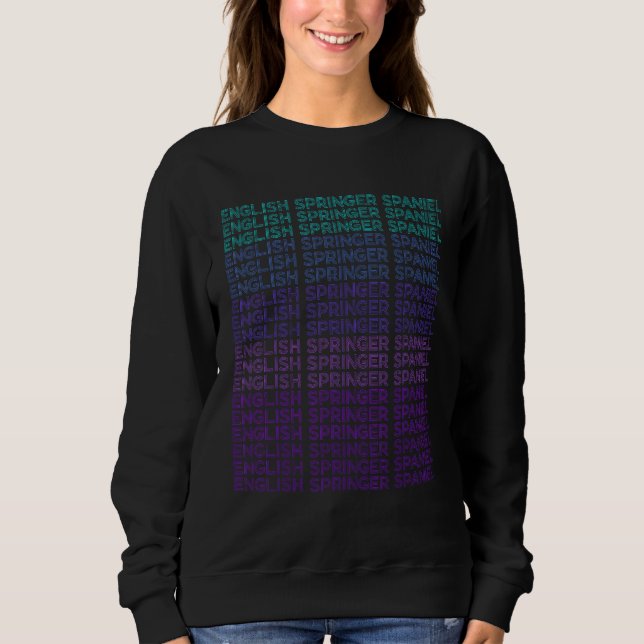 English Springer Spaniel Dog Retro Sweatshirt (Front)