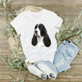 English Springer Spaniel Dog T-shirt by PaintedDreamsDesigns at Zazzle