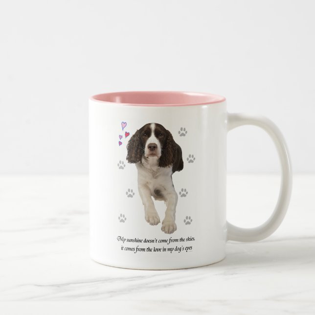 English Springer Spaniel Dog Two-Tone Coffee Mug (Right)
