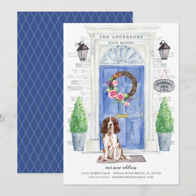 English Springer Spaniel Door Moving Announcement (Front/Back)