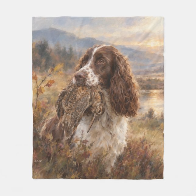 English Springer Spaniel  Fleece Blanket (Front)