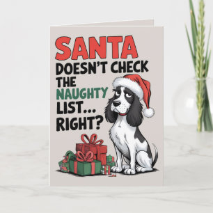 English Springer Spaniel Funny Dog Christmas Card