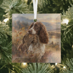 English Springer Spaniel Glass Ornament