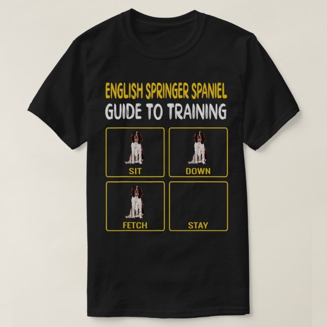 English Springer Spaniel Guide To Training Dog Obe T-Shirt (Design Front)