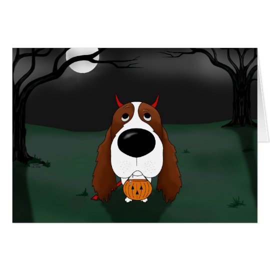 English Springer Spaniel Halloween Card