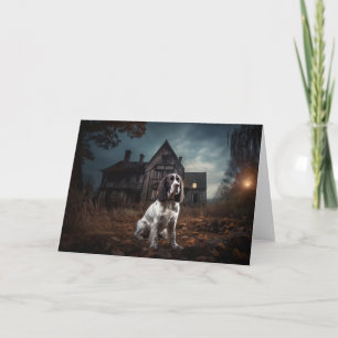 English Springer Spaniel Halloween Scary Card