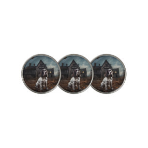 English Springer Spaniel Halloween Scary Golf Ball Marker
