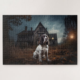 English Springer Spaniel Halloween Scary Jigsaw Puzzle