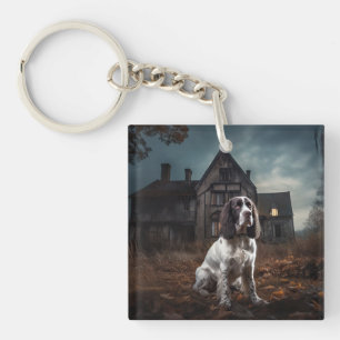 English Springer Spaniel Halloween Scary Keychain