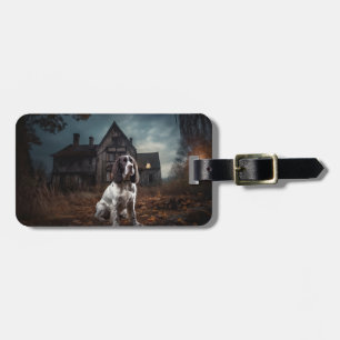 English Springer Spaniel Halloween Scary Luggage Tag