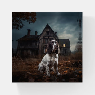 English Springer Spaniel Halloween Scary Paperweight