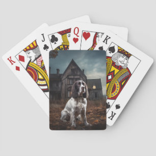 English Springer Spaniel Halloween Scary Poker Cards