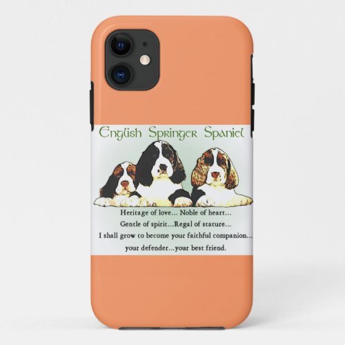 English Springer Spaniel Heritage of Love iPhone 11 Case
