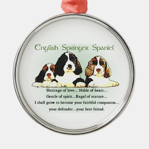 English Springer Spaniel Heritage of Love Metal Ornament