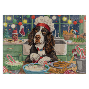 English Springer Spaniel Holiday Baking: Festive  Cutting Board