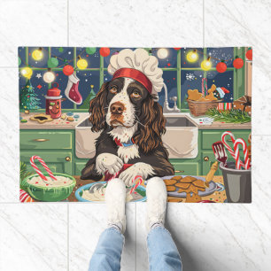 English Springer Spaniel Holiday Baking: Festive  Doormat