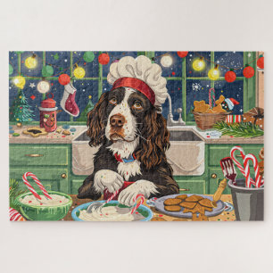 English Springer Spaniel Holiday Baking: Festive  Jigsaw Puzzle