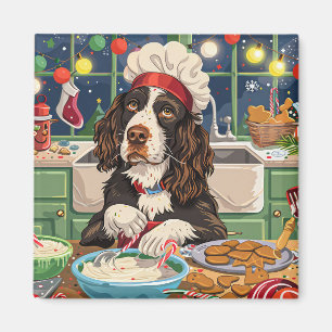 English Springer Spaniel Holiday Baking: Festive  Magnet