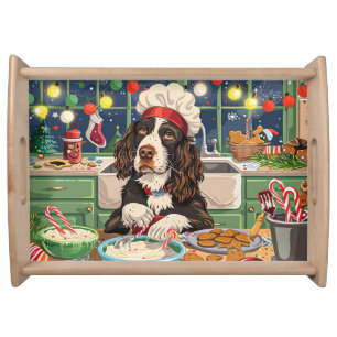 English Springer Spaniel Holiday Baking: Festive  Serving Tray