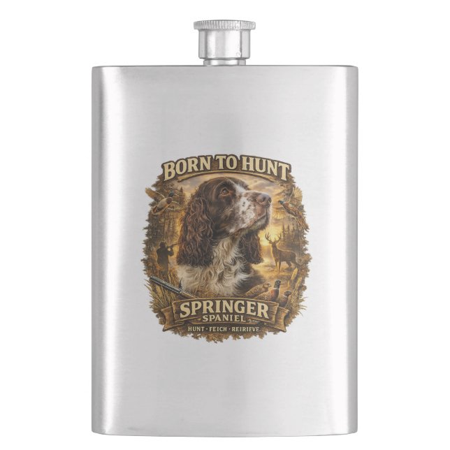 English Springer Spaniel Hunting Dog Flask (Front)