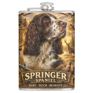 English Springer Spaniel Hunting Dog Flask