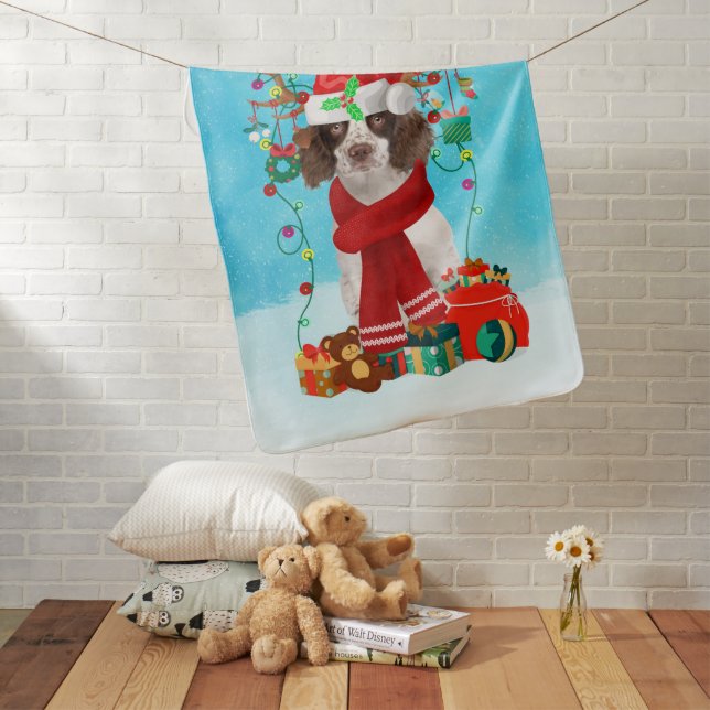 English Springer Spaniel in snow Christmas gifts Baby Blanket (In Situ)