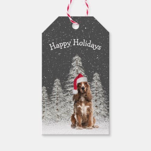 English Springer Spaniel in Snowflakes Gift Tags