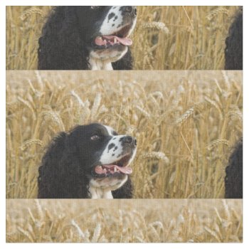 English Springer Spaniel In Wheat.png Fabric by BreakoutTees at Zazzle