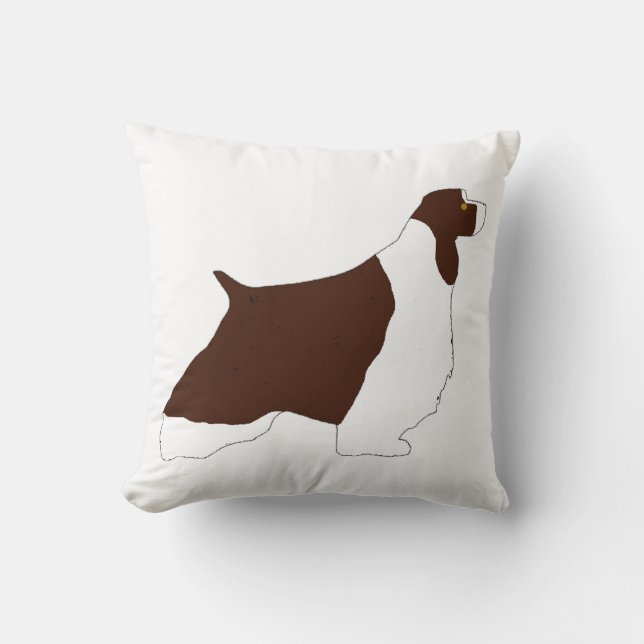 English Springer Spaniel l.iver white tan silo Throw Pillow (Front)