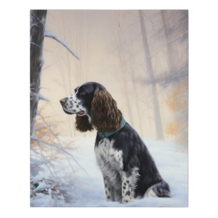 English Springer Spaniel Let It Snow Christmas Faux Canvas Print