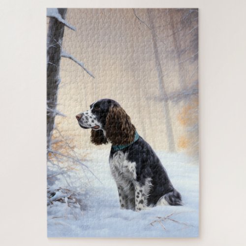 English Springer Spaniel Let It Snow Christmas Jigsaw Puzzle