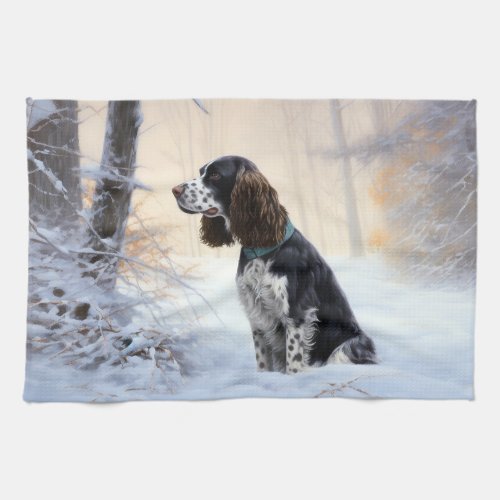 English Springer Spaniel Let It Snow Christmas Kitchen Towel