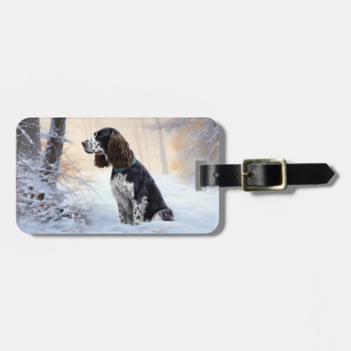 English Springer Spaniel Let It Snow Christmas Luggage Tag