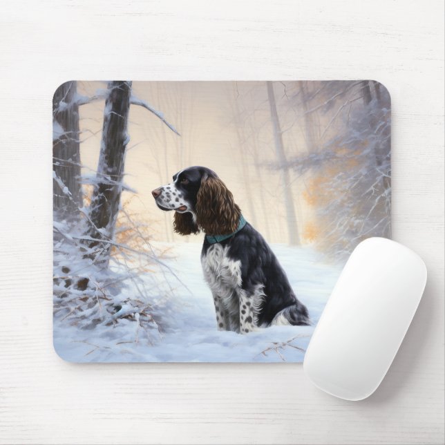 English Springer Spaniel Let It Snow Christmas Mouse Pad (With Mouse)