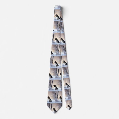 English Springer Spaniel Let It Snow Christmas Neck Tie