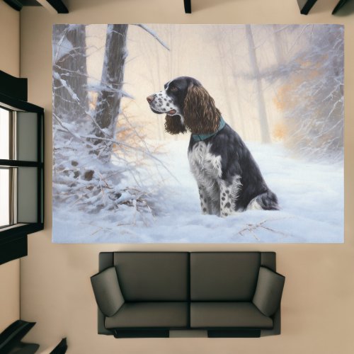 English Springer Spaniel Let It Snow Christmas Rug