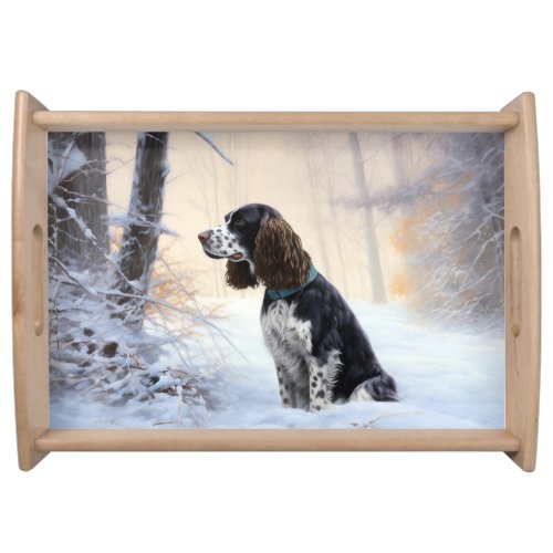 English Springer Spaniel Let It Snow Christmas Serving Tray