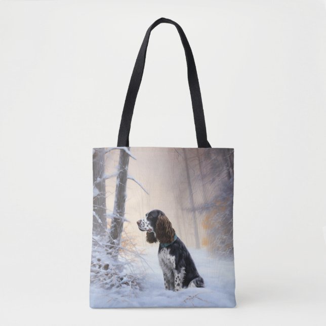 English Springer Spaniel Let It Snow Christmas Tote Bag (Front)