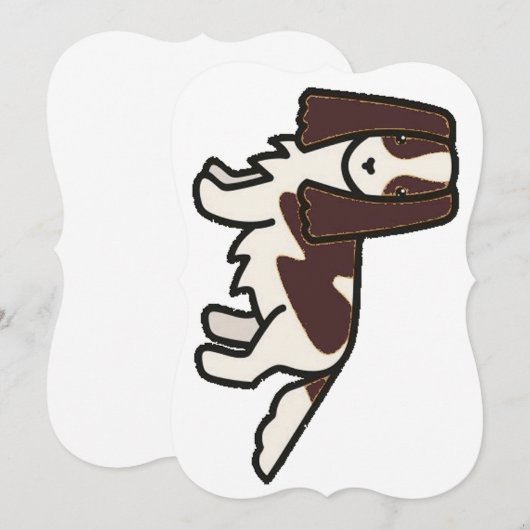 english springer spaniel liver and white cartoon c (Front/Back)