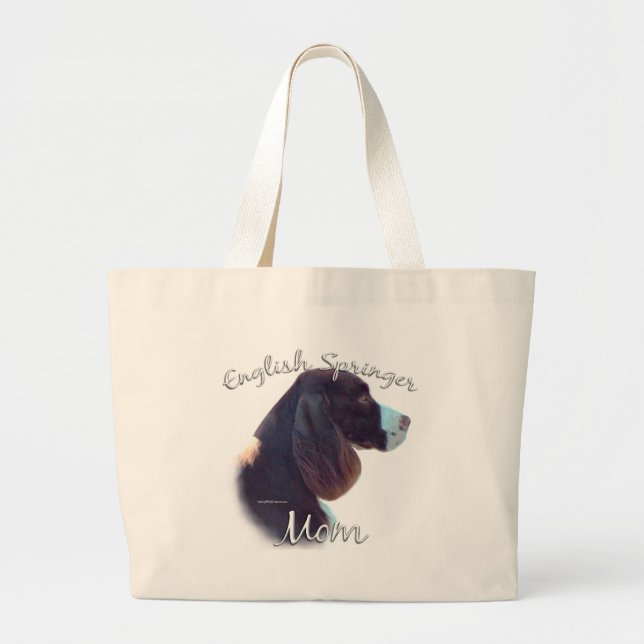 English Springer Spaniel Mom 2 Large Tote Bag (Front)