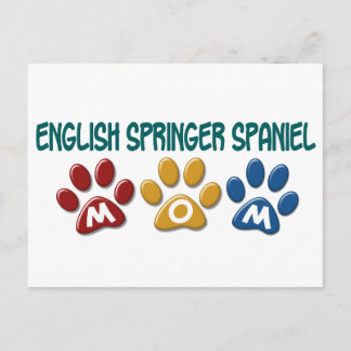 ENGLISH SPRINGER SPANIEL Mom Paw Print 1 Postcard