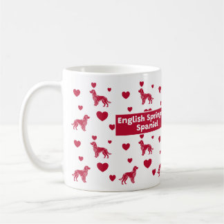 English Springer Spaniel Mug With Red Hearts