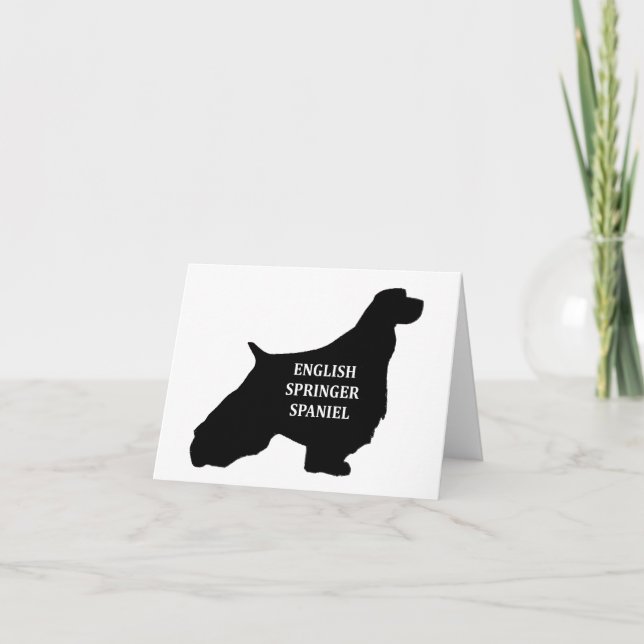 english springer spaniel name silhouette card (Front)