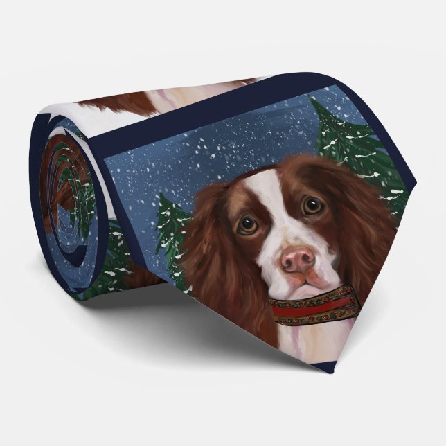 ENGLISH SPRINGER SPANIEL NECK TIE (Rolled)