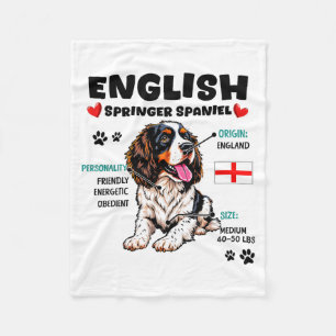 English Springer Spaniel Owner Funny Dog Lover  Fleece Blanket